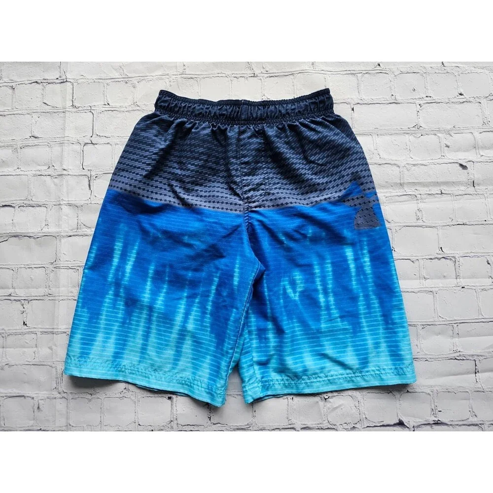 Under Armour Youth Boys Swim Trunks Shorts YMD Blue Black Logo Mesh Liner Pre-Ow - Picture 5 of 5